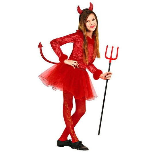 Devil  Leotard With Feather Trim, Skirt With Sequin Tail, Sequin Horns 