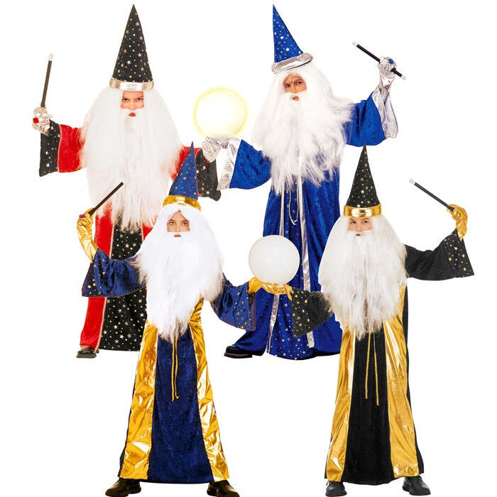 Fantasy Wizard Velvet - 4 Stylesass. -  Robe, Hat 