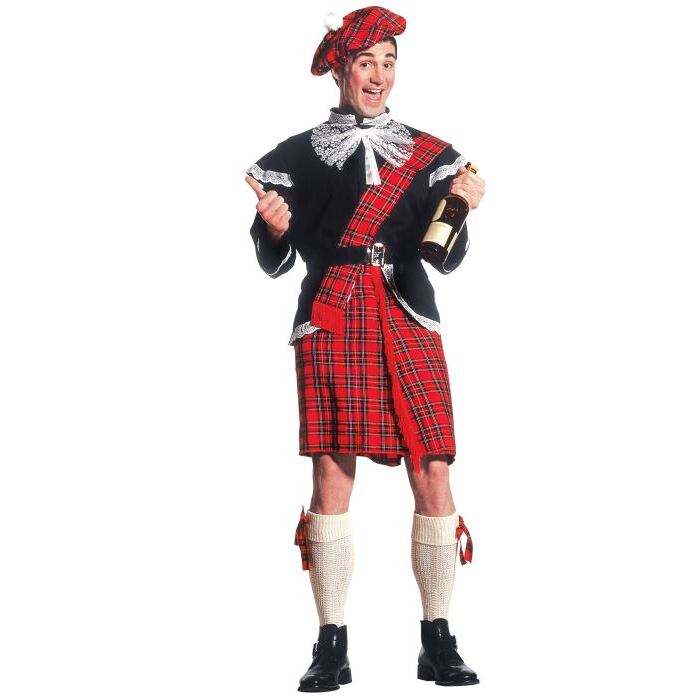 Scot  Jacket With Jabot, Kilt, Belt, Bows For Socks, Hat 