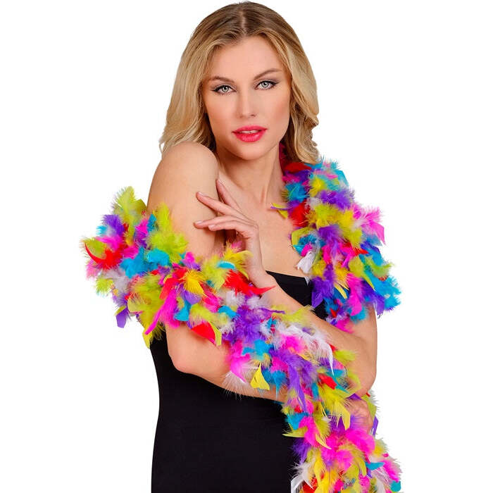 Multicolor Feather Boa - 1,80 M - 50 G