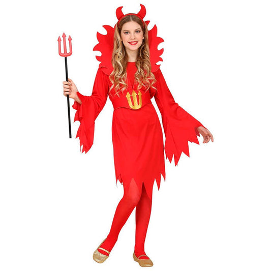 Devil  Dress, Belt With Stand-Up Collar, Horns 