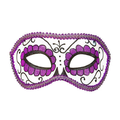 Unisex Dia De Los Muertos Eyemask Decorated Black & Purple 