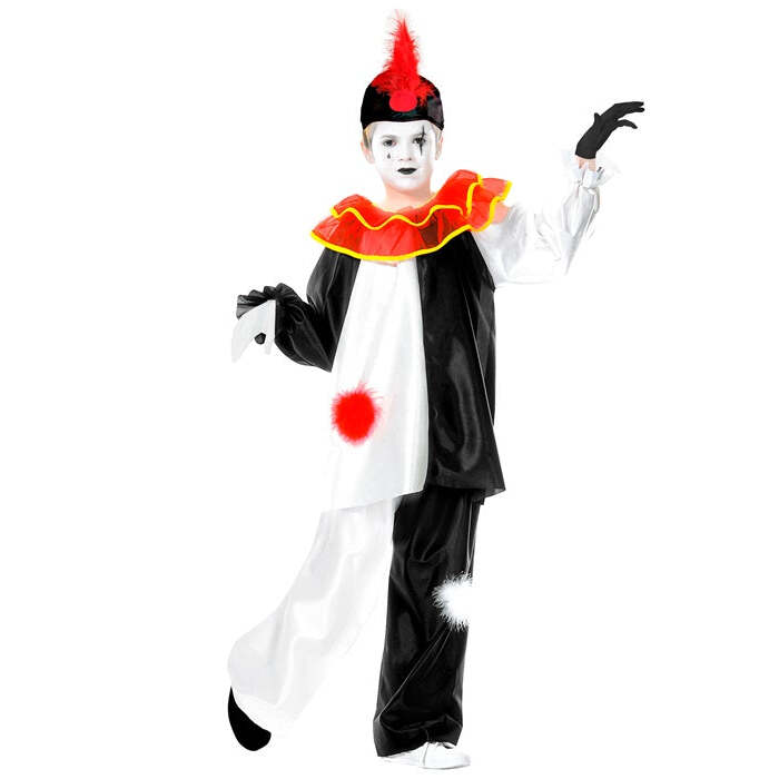 Pierrot  Coat With Collar, Pants, Hat 
