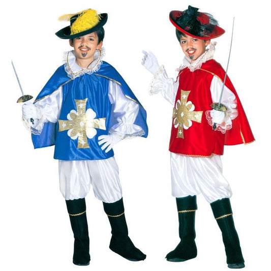 Musketeer 2 Colors Ass.  Shirt With Overcoat, Pants, Boot Covers, Cape 