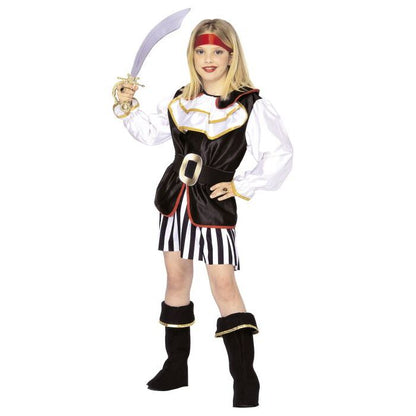 Pirate Girl  Coat With Jabot, Skirt, Belt, Boot Covers, Headband 