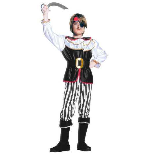 Pirate  Coat With Jabot, Pants, Belt, Boot Covers, Headband, Eye-Patch 