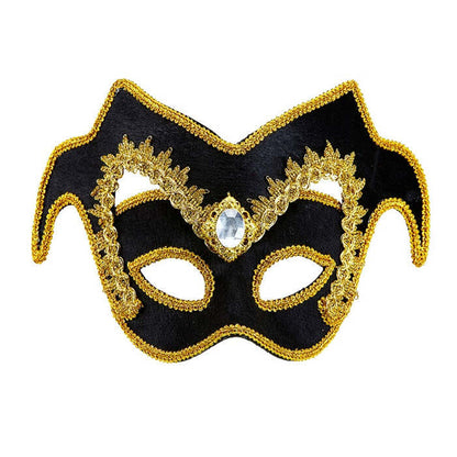 Unisex Venetian Nobleman Eyemask With Gem And Gold Trim