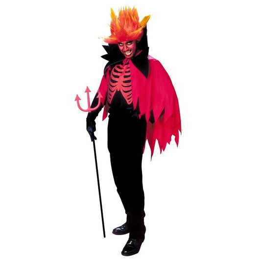 Scary Devil  Coat, Cape With Stand-Up Collar, Horns 