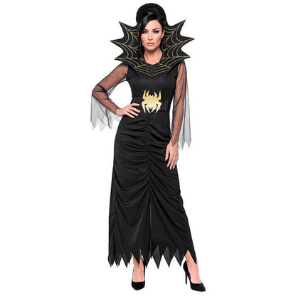 Spiderlady  Dress, Belt With Stand-Up Collar 