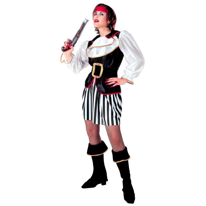 Pirate  Coat With Jabot, Skirt, Belt, Boot Covers, Headband 