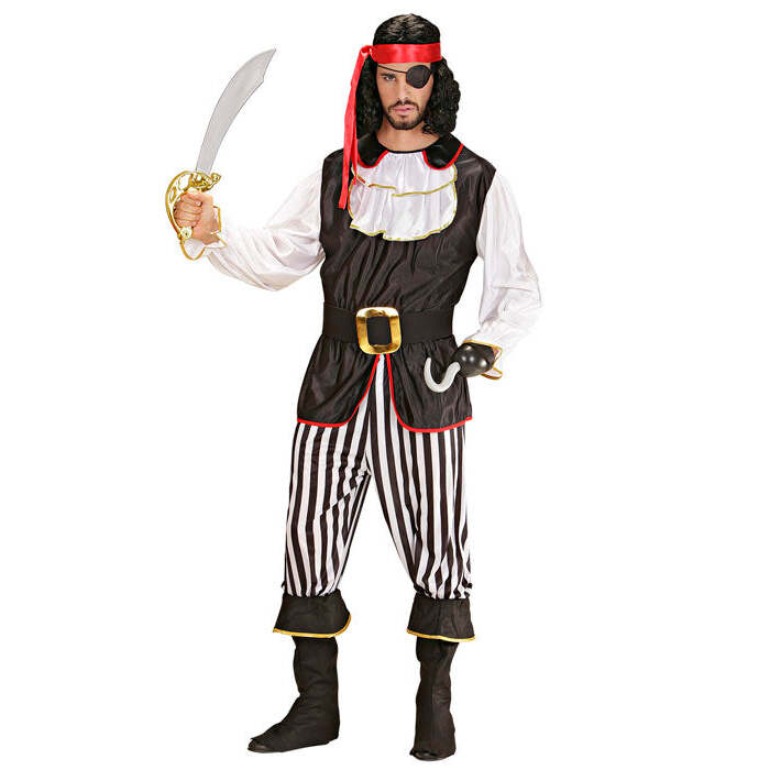 Pirate  Coat With Jabot, Pants, Belt, Boot Covers, Headband 