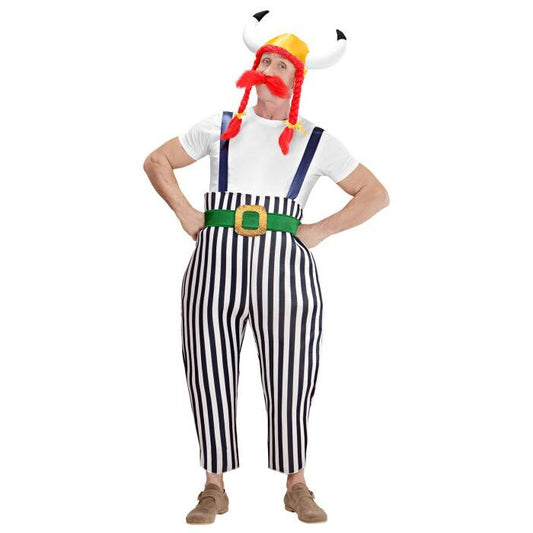 Gaulois  Maxi Pants With Braces, Belt, Helmet With Plaits, Moustache 