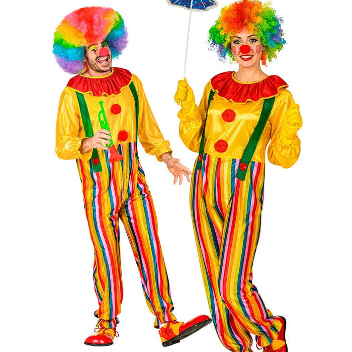 Circus Clown  Jumpsuit With Collar And Braces 