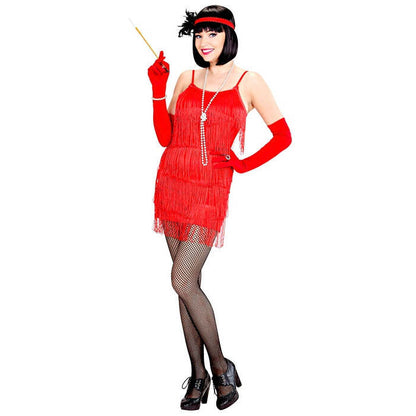 Flapper Red -  Dress, Headband With Feathers 