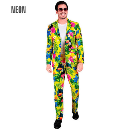 Neon Tropicana Party Fashion Suit  Jacket, Pants 