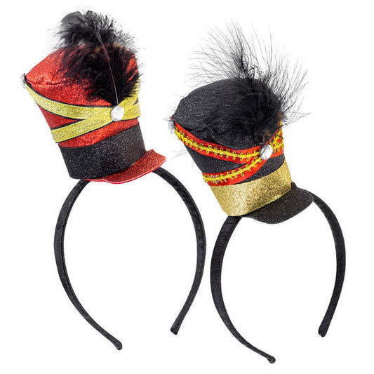  Majorette Mini Hat With Gem & Feather 2 Colors Ass.
