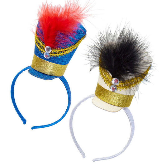  Majorette Mini Hat With Gem & Feather 2 Colors Ass.