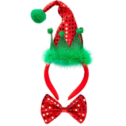 Sequin Mini Santa'S Little Helperhat & Bow Tie