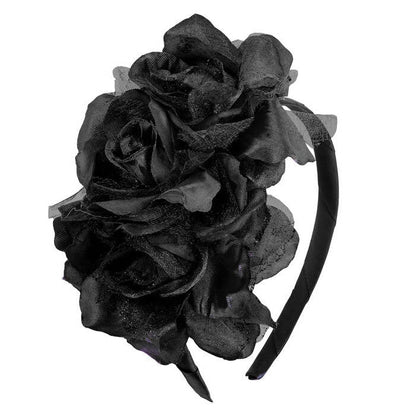 3 Black Roses Headband 