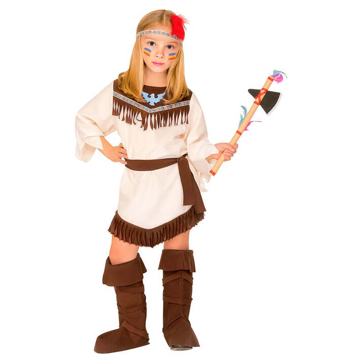 Indian Girl  Dress, Belt, Headband, Boot Covers 