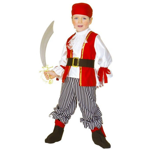 Pirate  Shirt With Vest, Pants, Belt, Shoe Covers, Bandana 