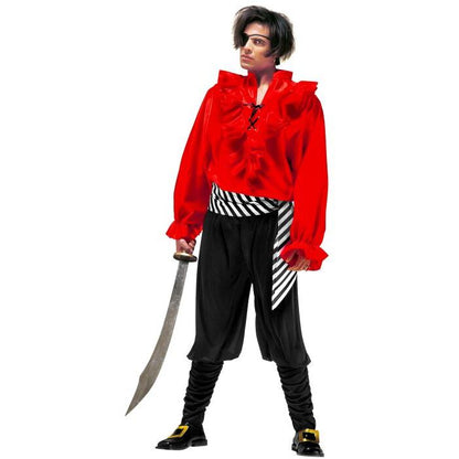Caribbean Pirate  Shirt, Pants, Belt, Eye-Patch, Shoe Buckles 