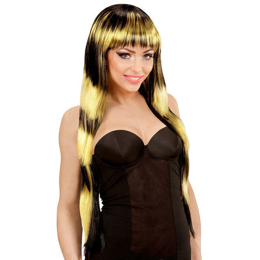 Black-Yellow Fashion Streaks Wig In Box