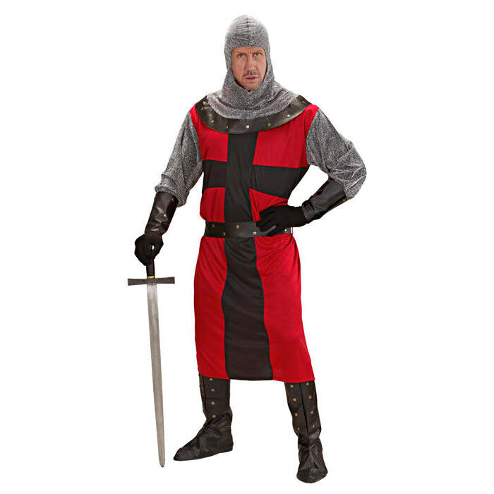 Dark Age Knight  Long Coat, Belt, Armbands, Helmet, Boot Covers 