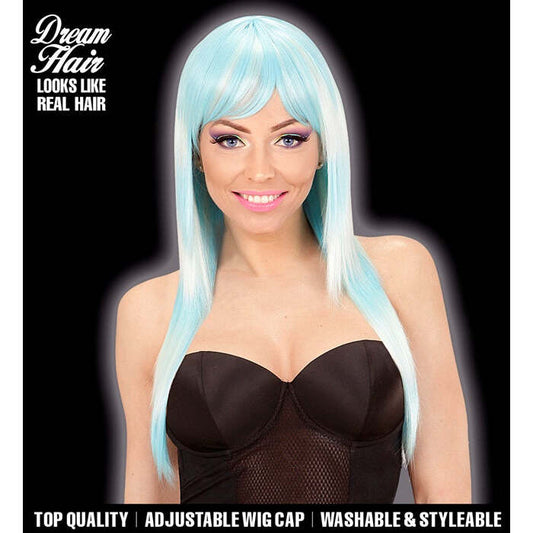 Blue-Turquoise Melange Fashion Wig In Color Box
