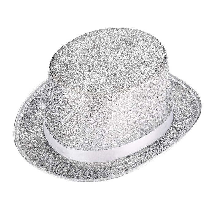 Top Hat Lurex Silver 12 Cm