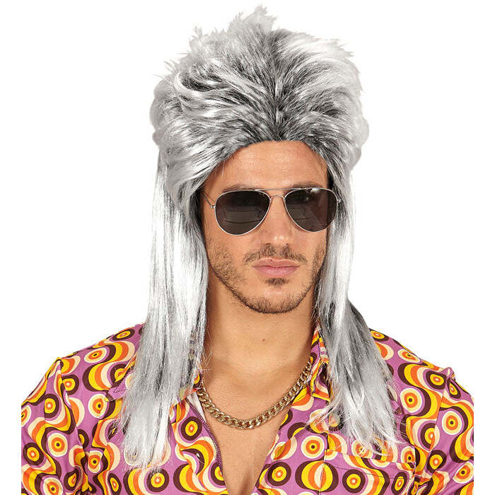 Grey Vokuhila Wig In Polybag
