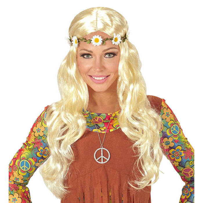 Blonde Hippie / Medieval Wig Withdaisy Headband In Polybag