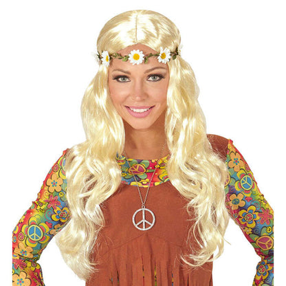 Blonde Hippie / Medieval Wig Withdaisy Headband In Polybag