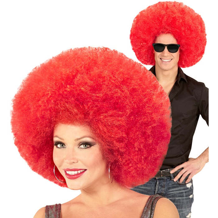 Top Quality Red Oversized Afro Wig In Polybag