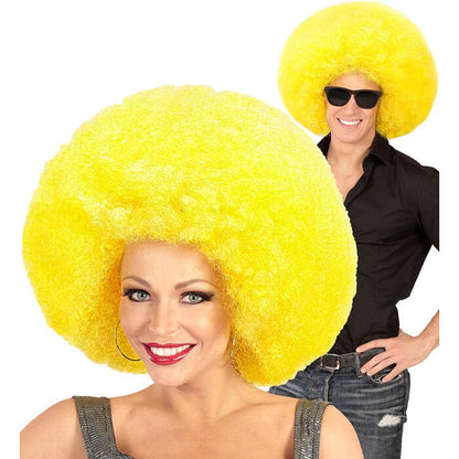 Top Quality Yellow Oversized Afro Wig In Polybag