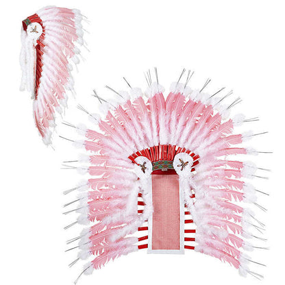 Deluxe Pink Indian Headdress Withmarabou