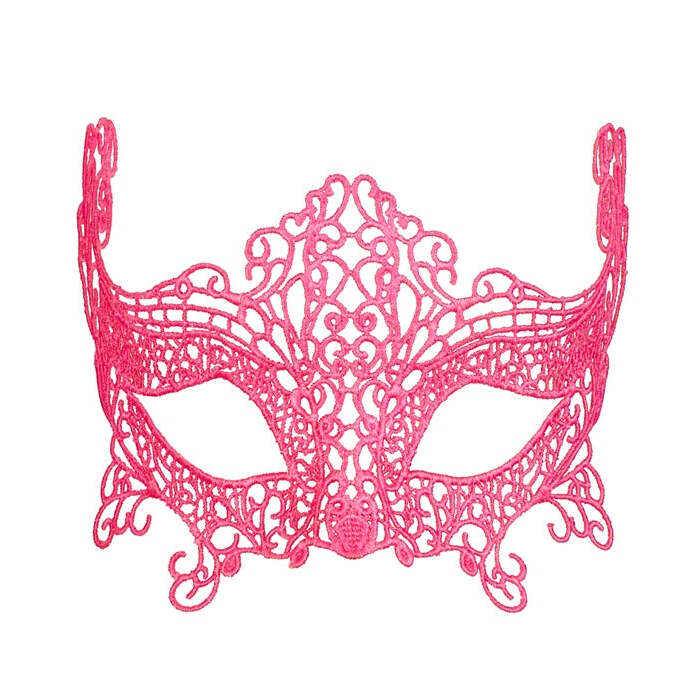 Neon Pink Lace Eyemask
