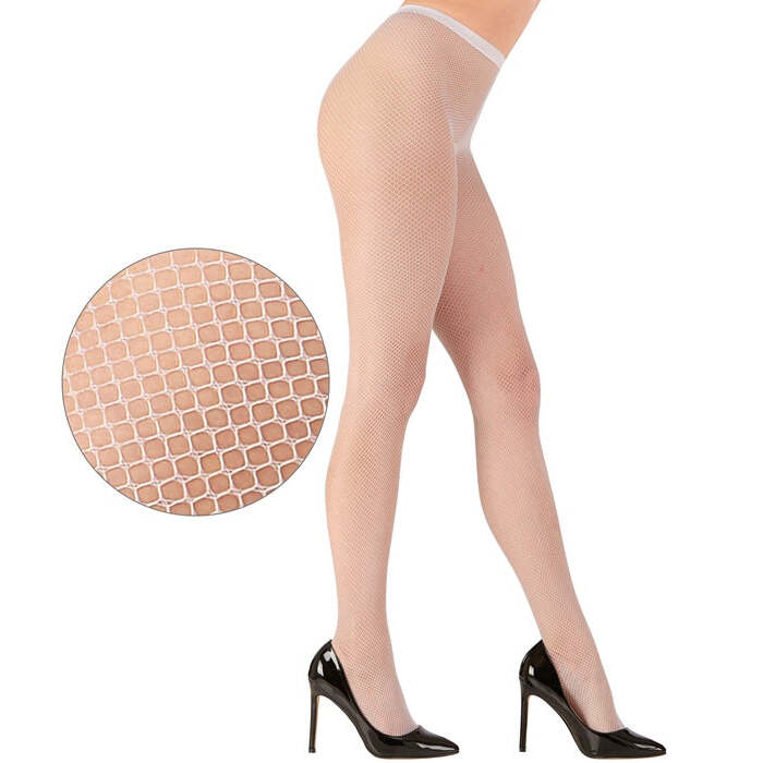 White Fishnet Pantyhose