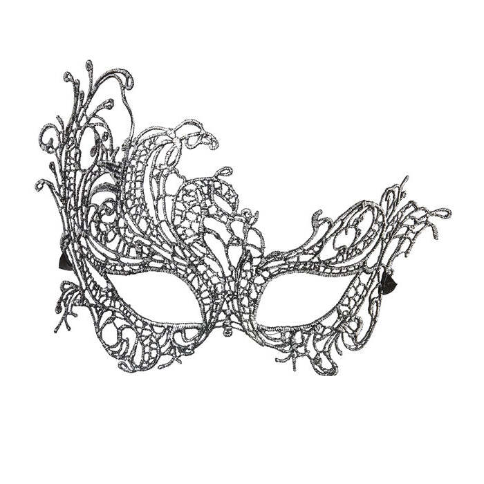 Antique Silver Baroque Lace Eyemask