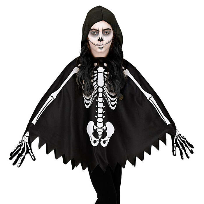 Skeleton  Hooded Poncho 