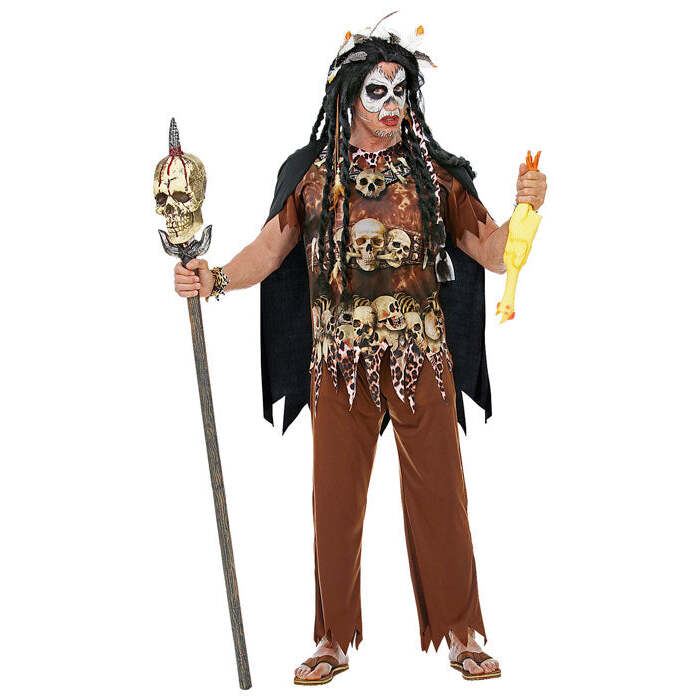 Voodoo Priest  T-Shirt, Pants, Headband, Cape 
