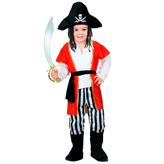 Pirate  Shirt With Coat, Pants With Boot Covers, Belt, Hat 