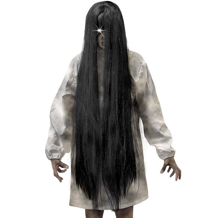 Black Evil Spirit Wig - 100 Cm - In Polybag