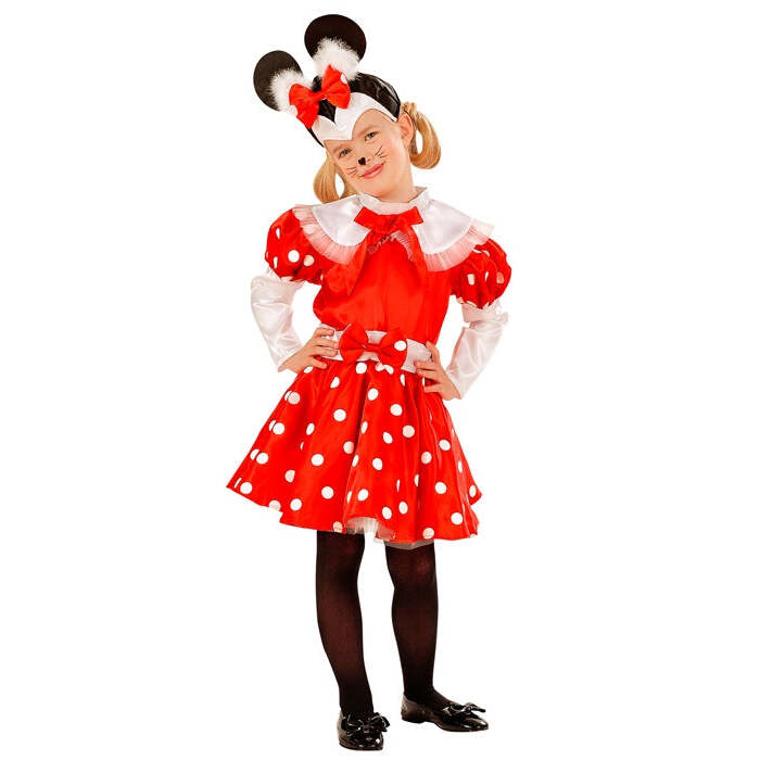 Mouse Girl  Dress With Attached Belt, Headpiece 
