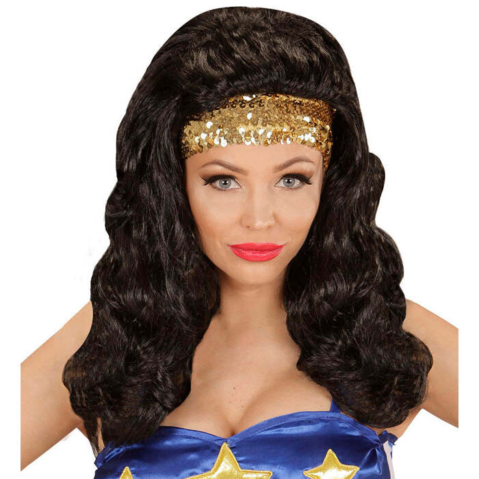 Super Hero Girl Wig With Sequin Headband In Box