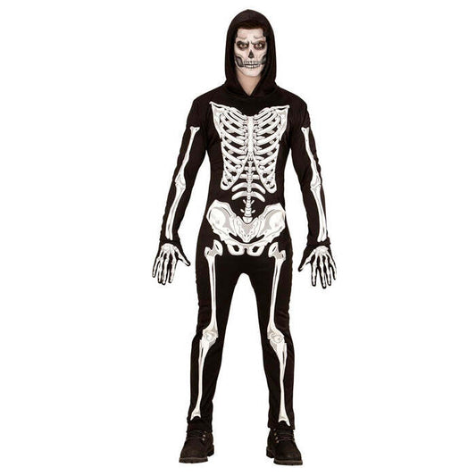 Skeleton  Hooded Jumpsuit, Gloves 
