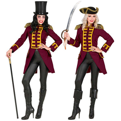 Burgundy Parade Coat For Woman