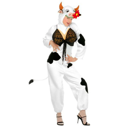 Cow  Jumpsuit With Breasts, Headpiece With Mask 