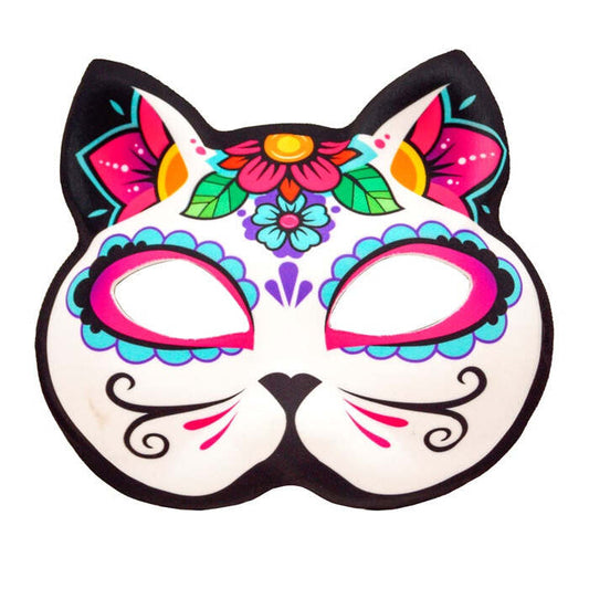 Dia De Los Muertos Cat Chinless Fabric Mask