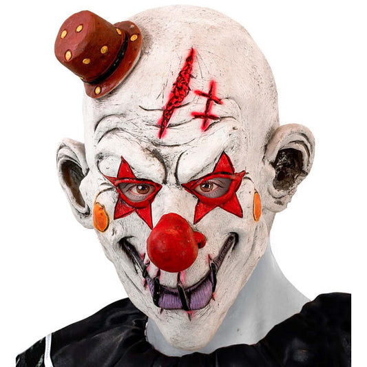 Killer Clown Full Head Mask With Mini Hat